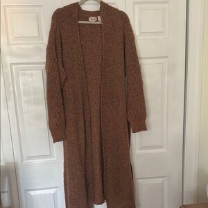 Cozy Brown Long Cardigan Sweater